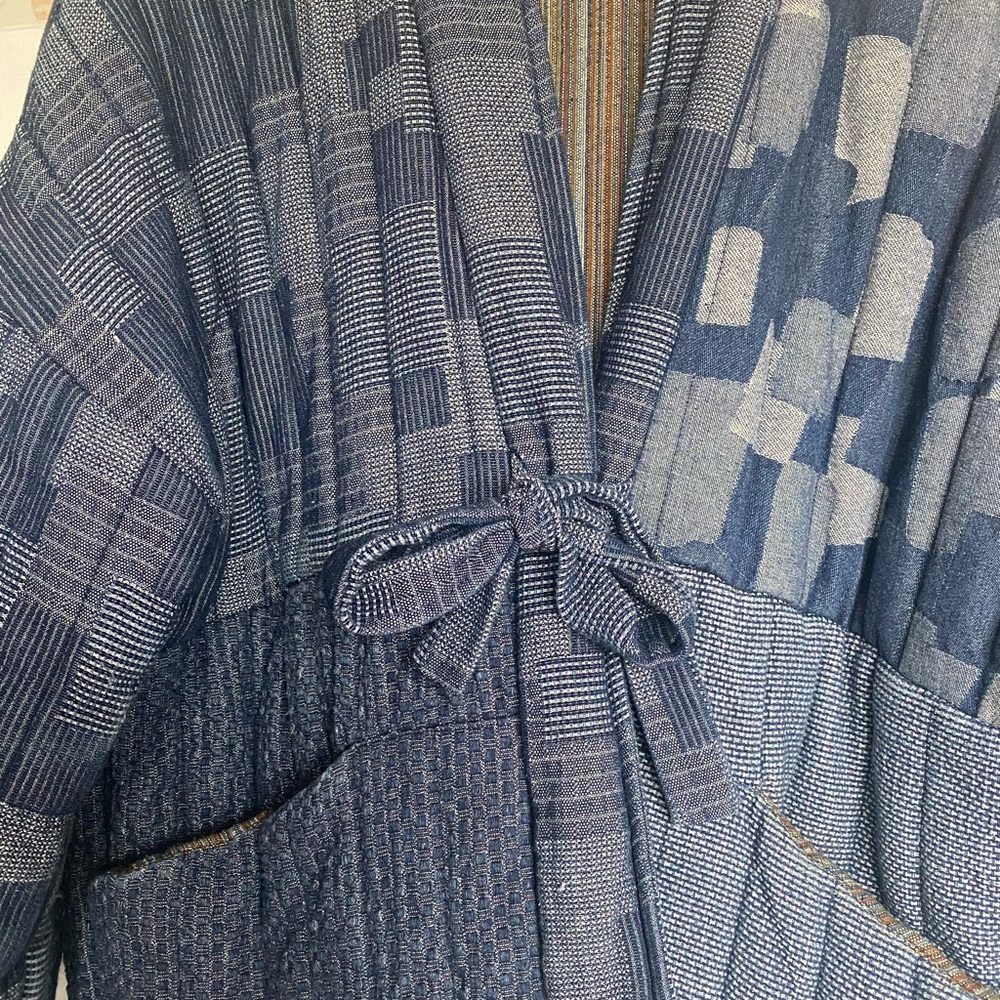 Japanese Inspired Patchwork Blue Jacket - image 3